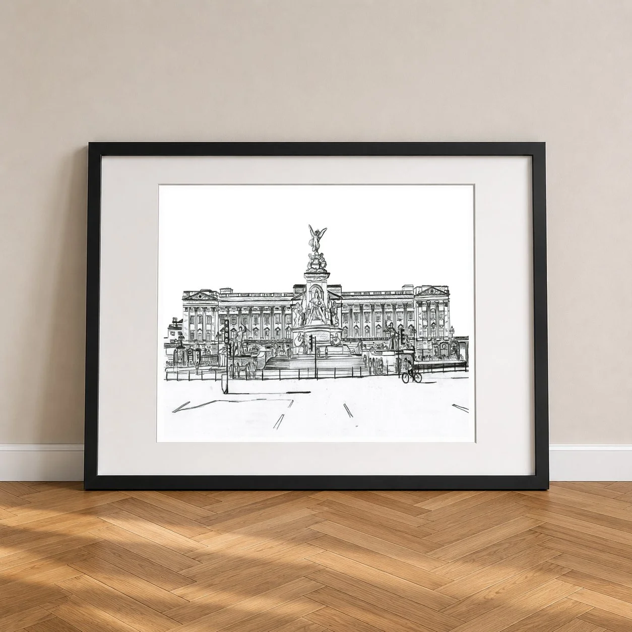 Buckingham Palace Pencil Print Frame Black Framed.jpg