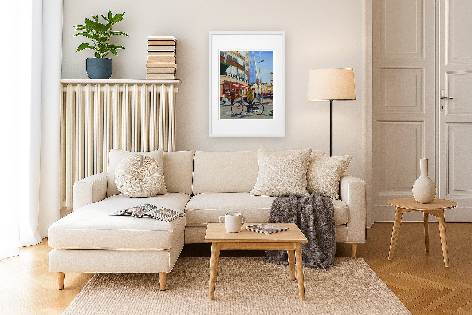 Borough Market Man In Cycle London Wall Art for the home