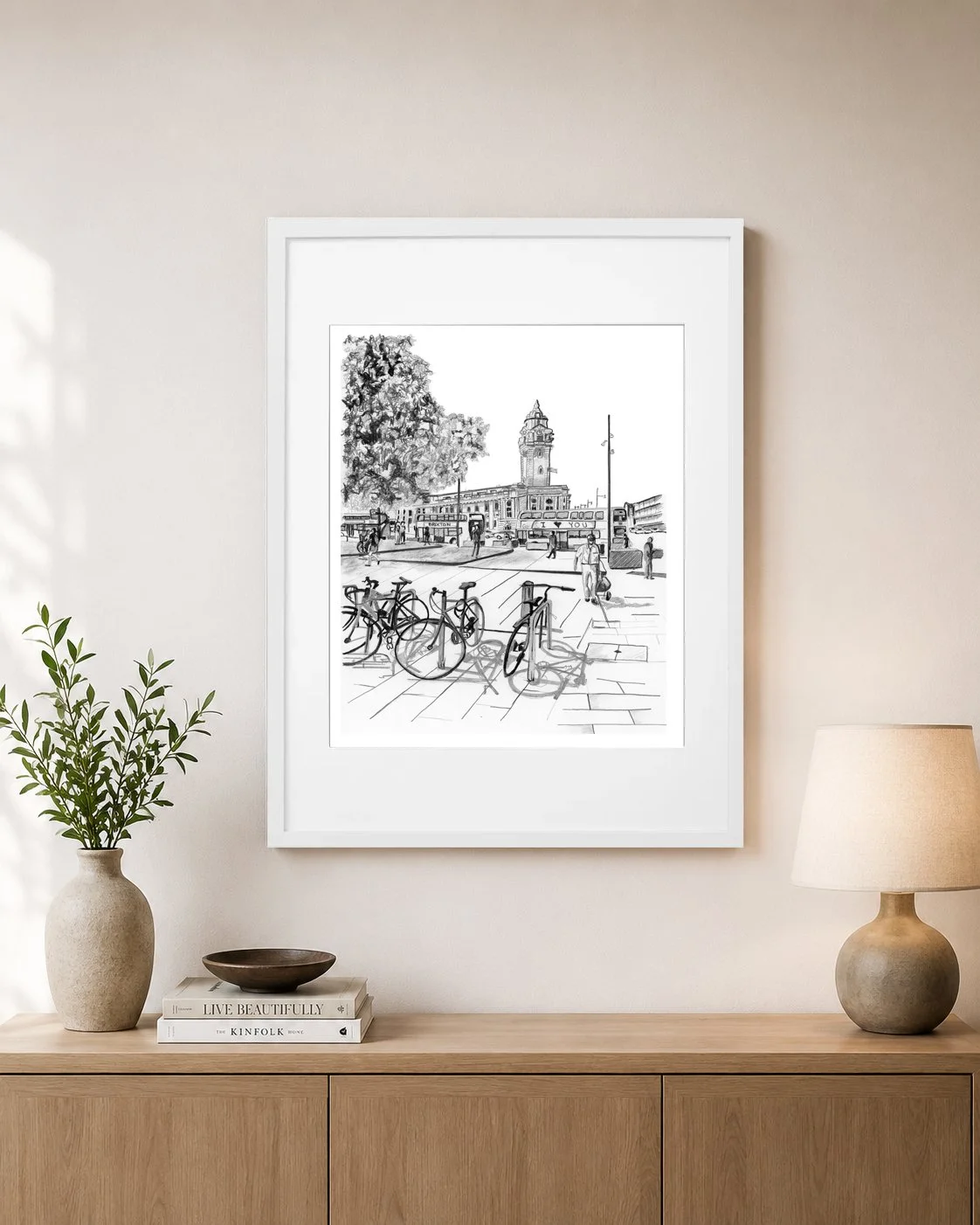Brixton Town Hall Pencil Print Framed Wall Art.jpg