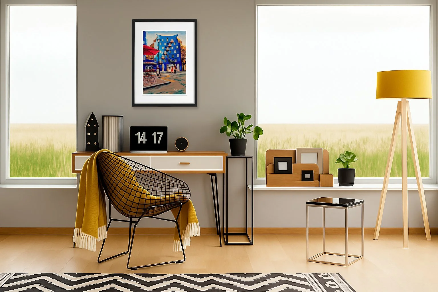 The Circle Queen Elizabeth Street Illustration Framed.  Artwork for home