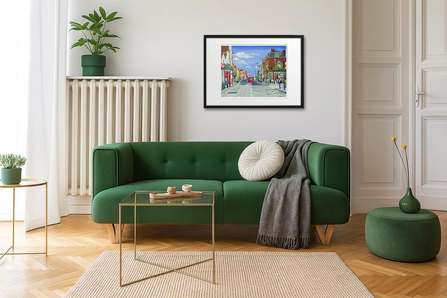 Highgate High Street London Wall Art Framed in Green Home