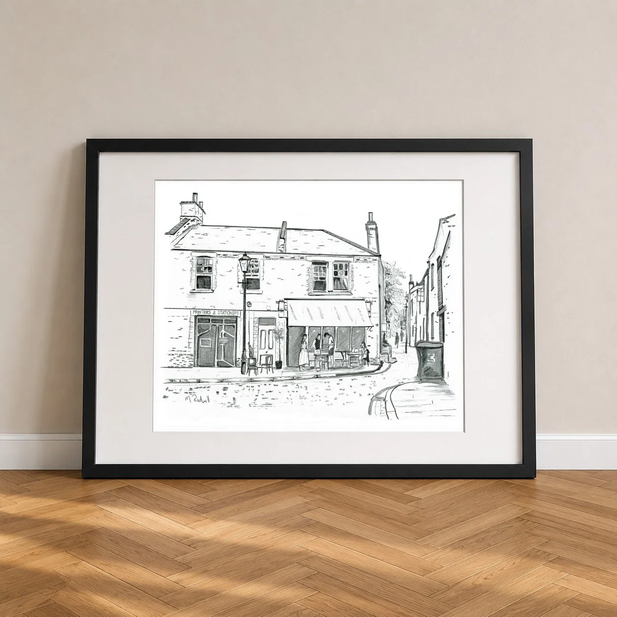 Ezra Street Pencil Artwork Framed London.jpg