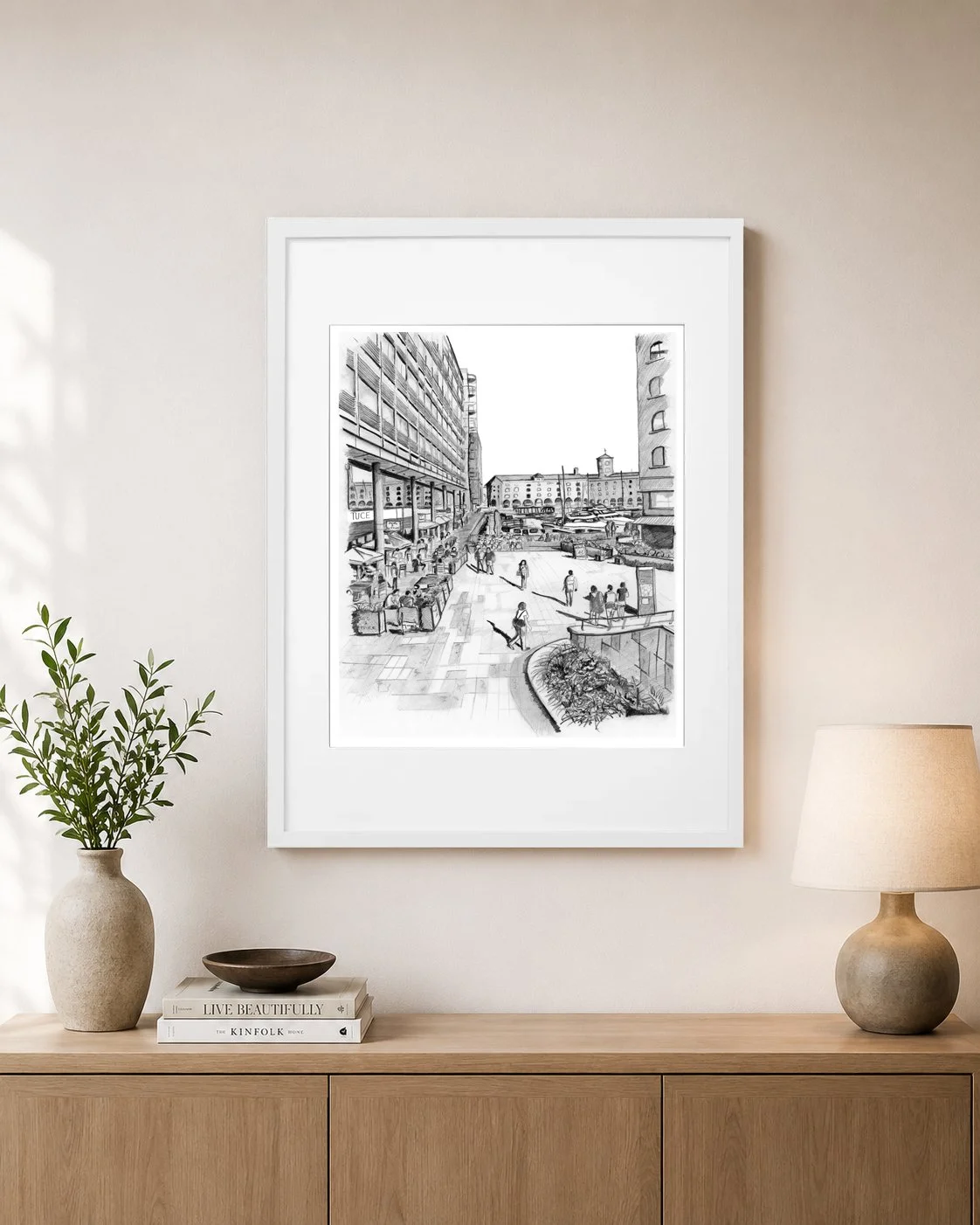 St Katharin Dock Wall Art Pencil Print.jpg