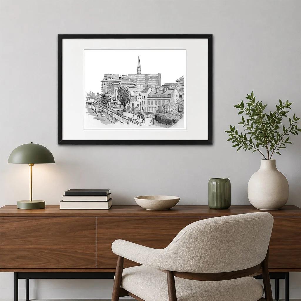 Shakespear London Pencil Print Framed.jpg