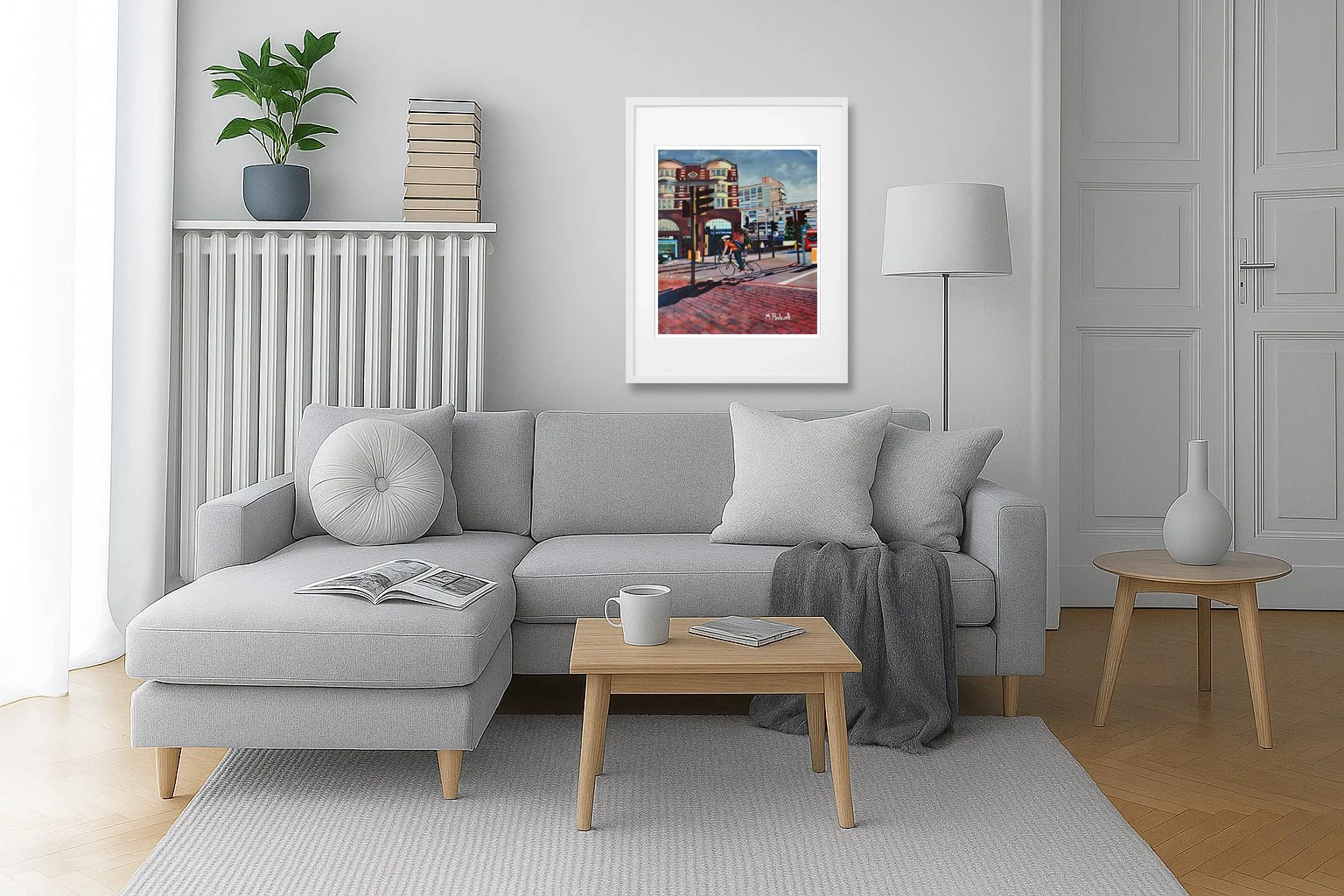 Elephant and Castle London Print.  Grey themed room