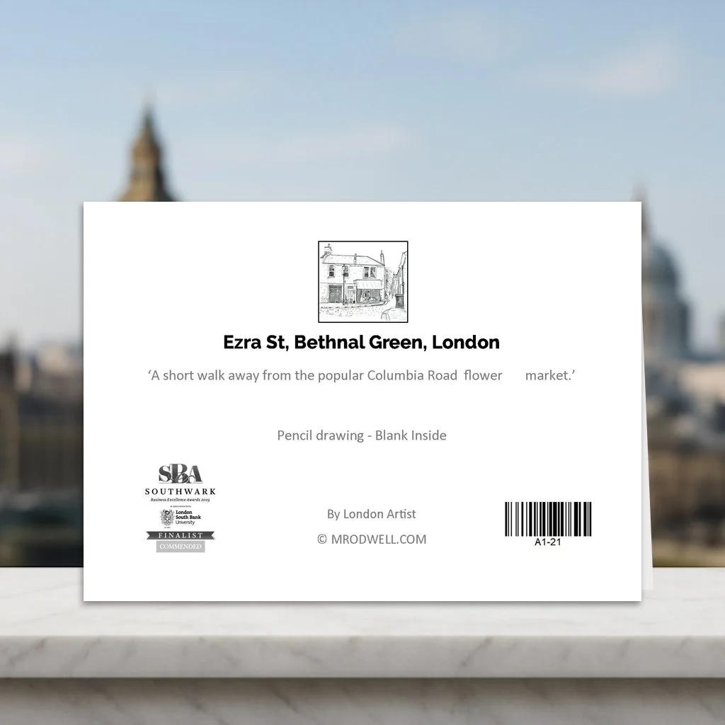 Fun Facts Back Cover of Bethnal Green Greeting Card