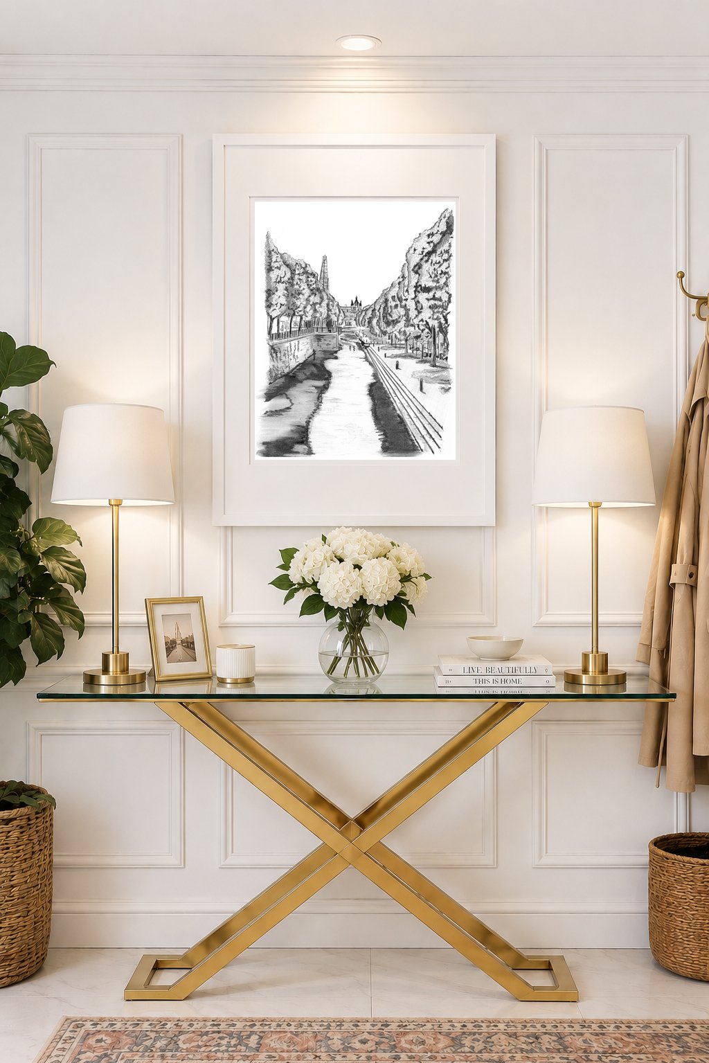 Ornamental Canal London Print Framed in White.jpg