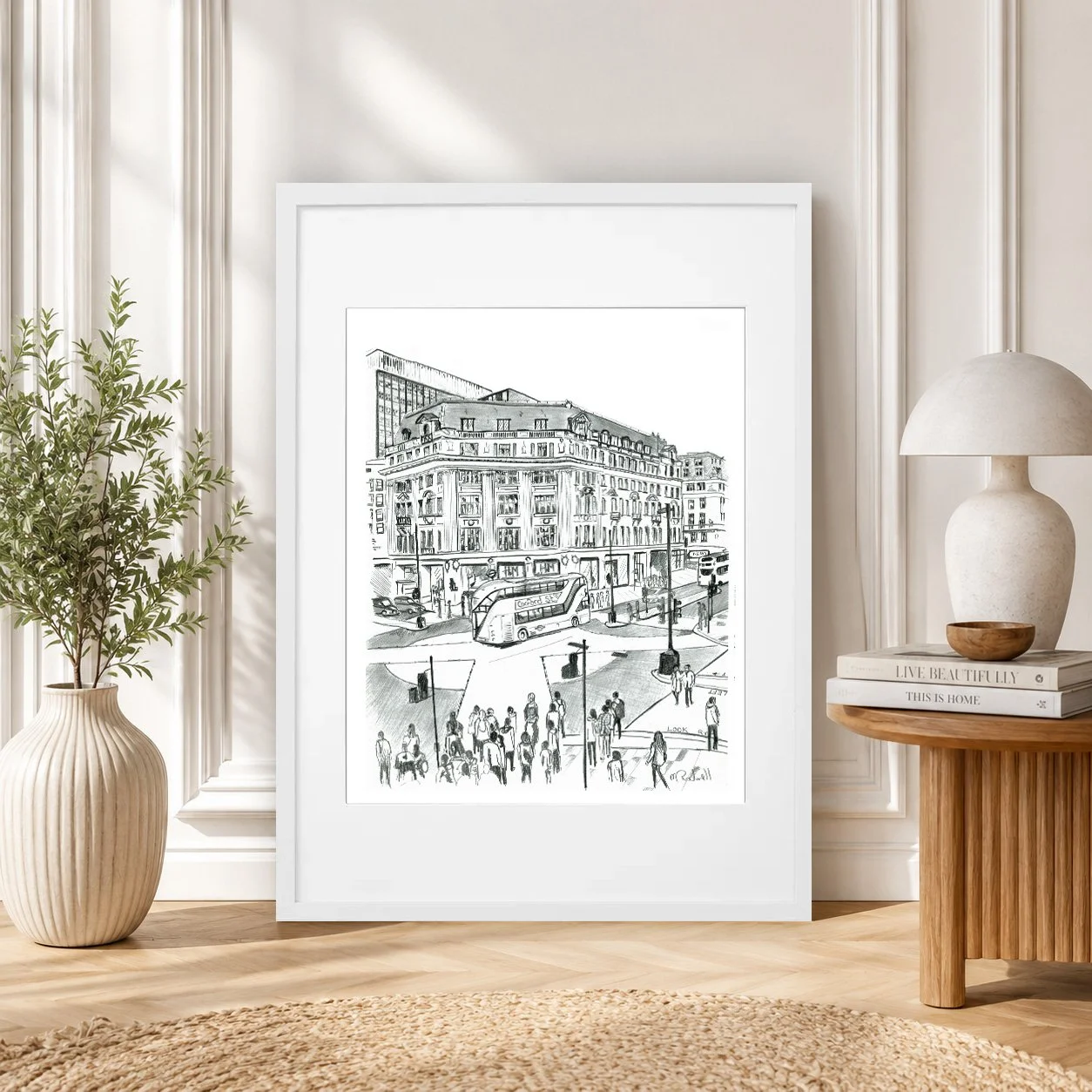 Oxford Street Pencil Print Framed.jpg