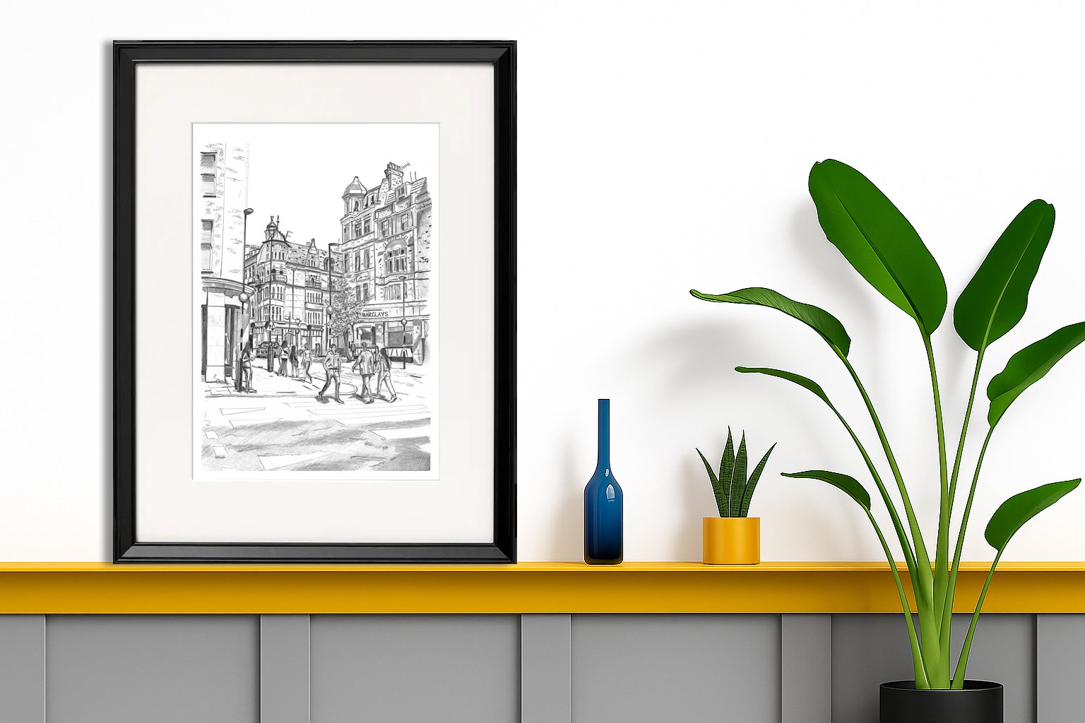 Marylebone High Street London Pencil Print Wall Art