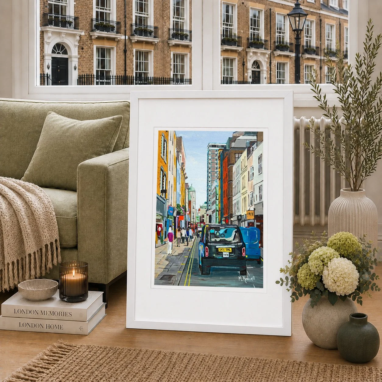 Berwick Street Print.  Soho colour print featuring Berwick Street market by Magnus Rodwell