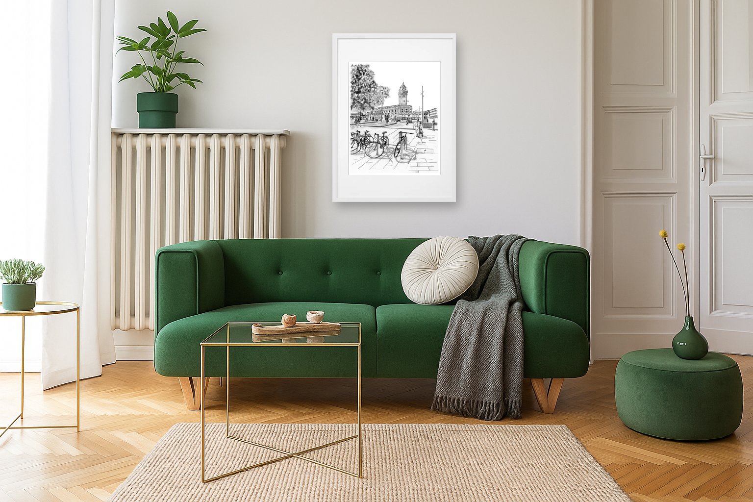 Brixton Town Hall London Pencil Print Wall Art