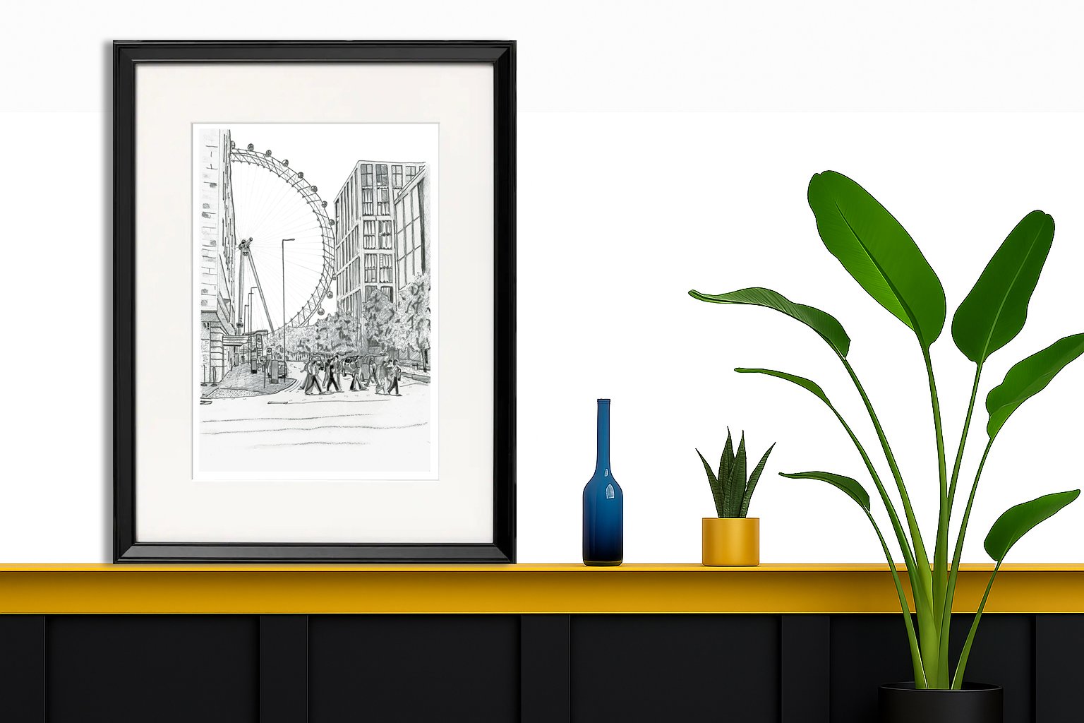 London Eye Pencil Print Wall Art. Great Gift Ideas