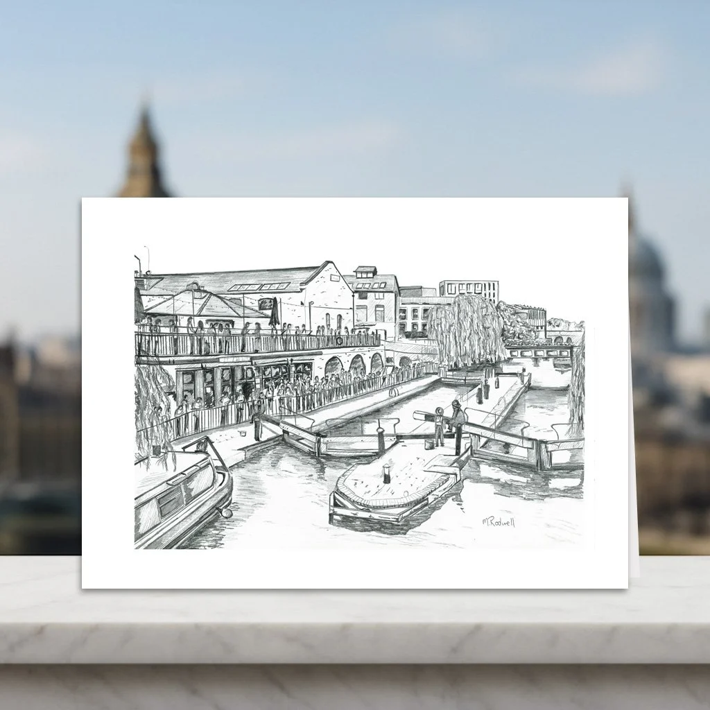 Camden Lock Canal Greeting Card London