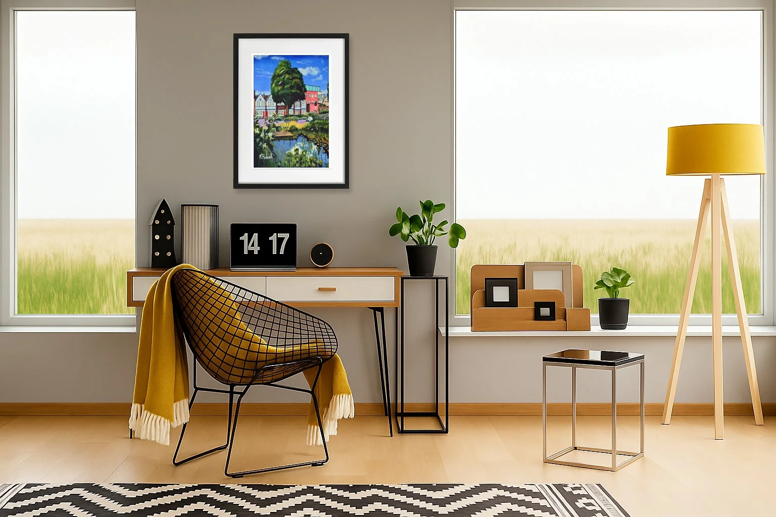 Redcross Gardens Illustration Framed.  Home Interior View