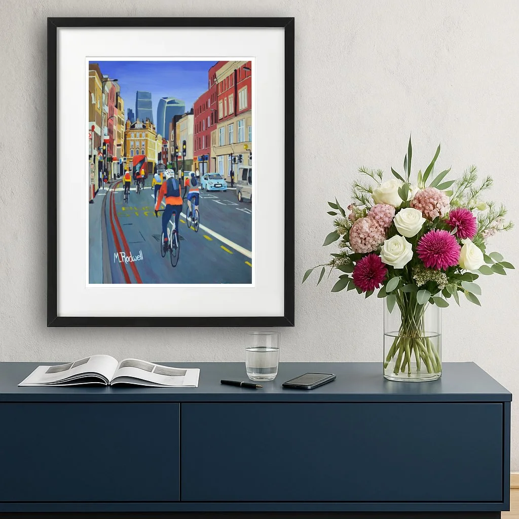 Borough High Street Cyclist Illustration Artwork of London