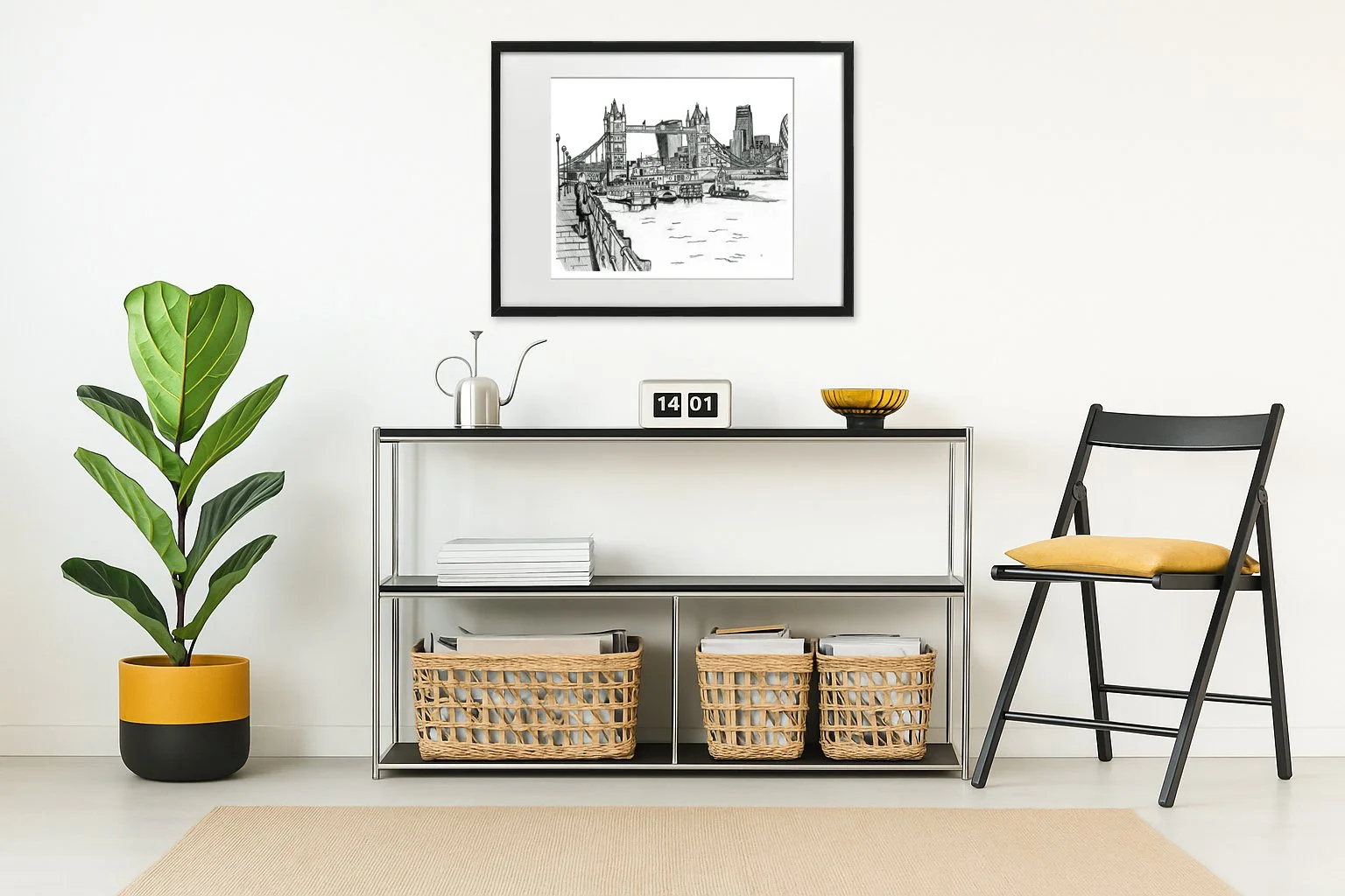 Designer Wall Prints Tower Bridge Lady
