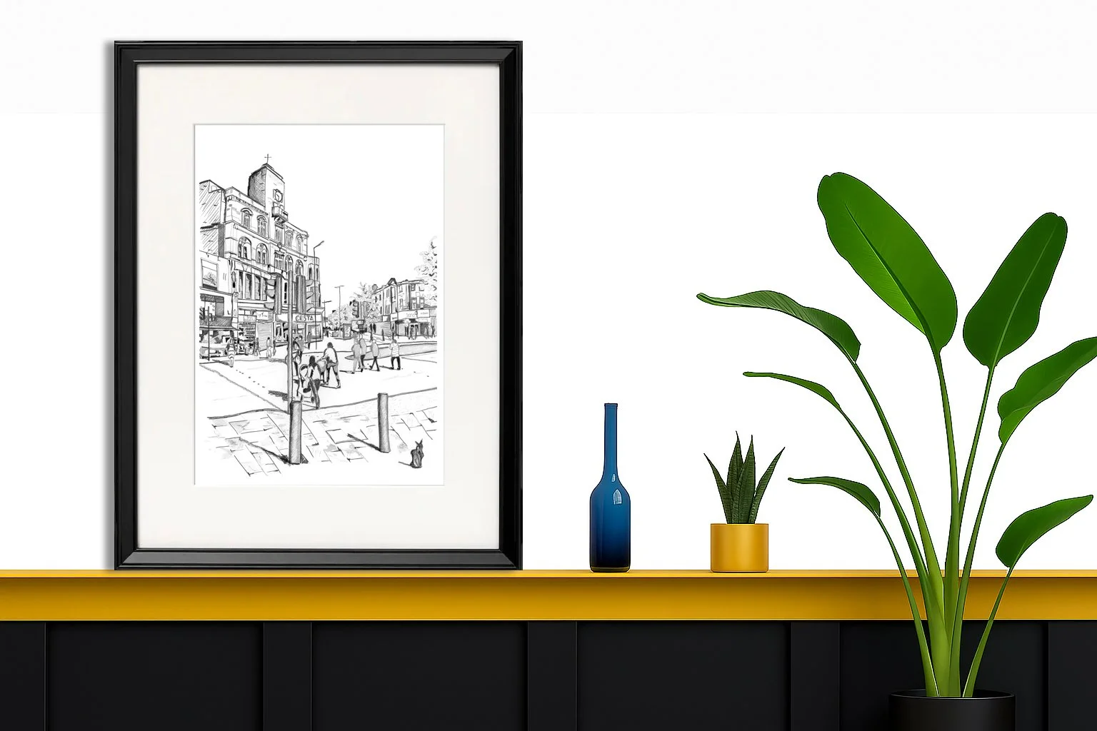 Peckham London Wall Art Pencil Drawing