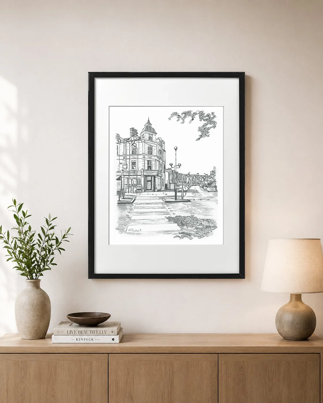 Dulwich Pencil Drawing Print London Wall Art by M.Rodwell.jpg