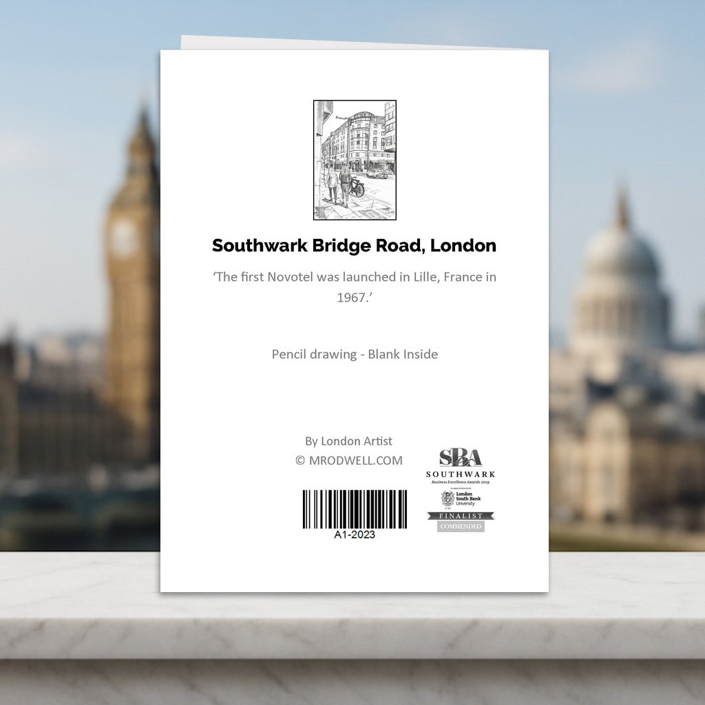 Southwark Bridge London Greeting Card. Fun Facts on Back