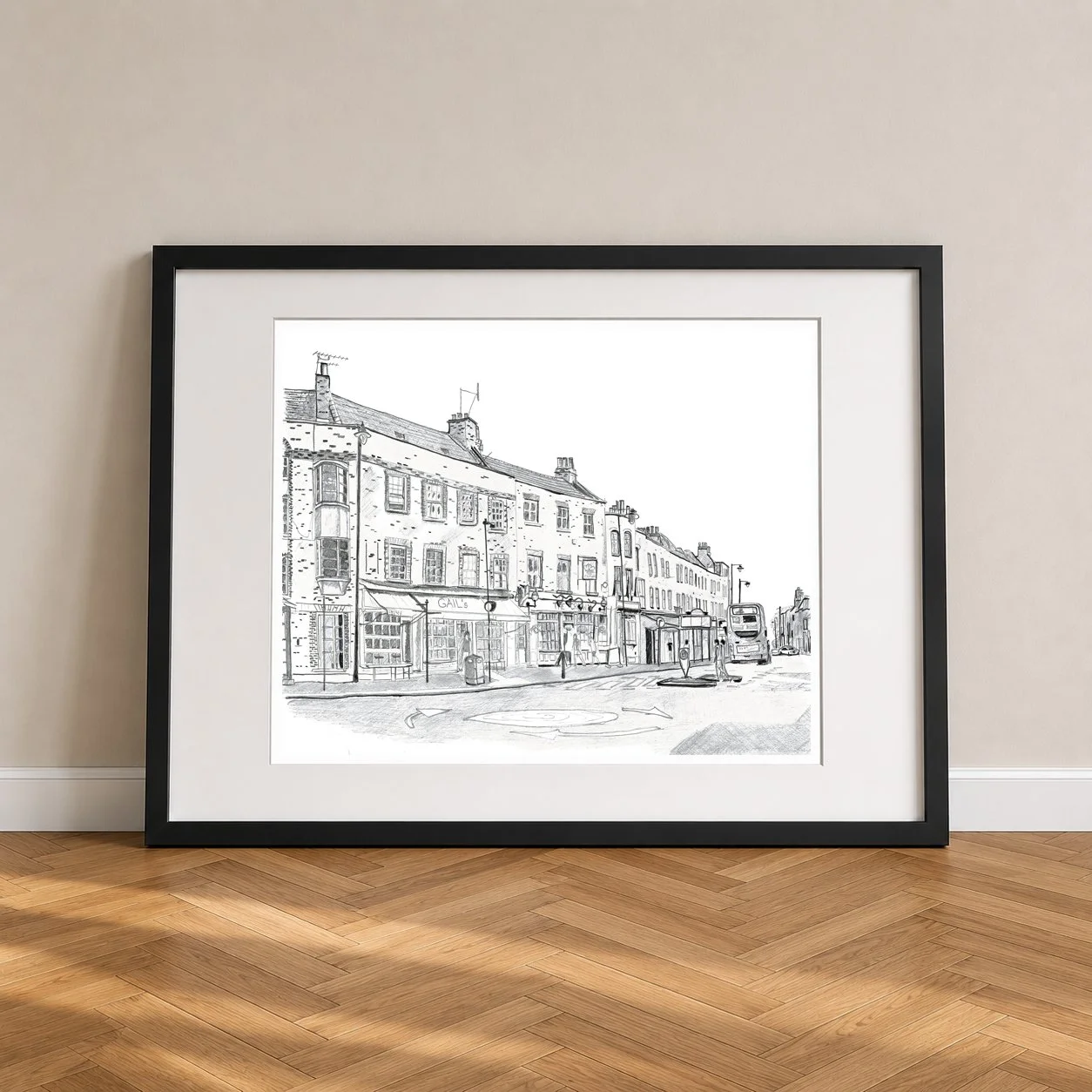 Highgate Hill Pencil Print Framed.jpg
