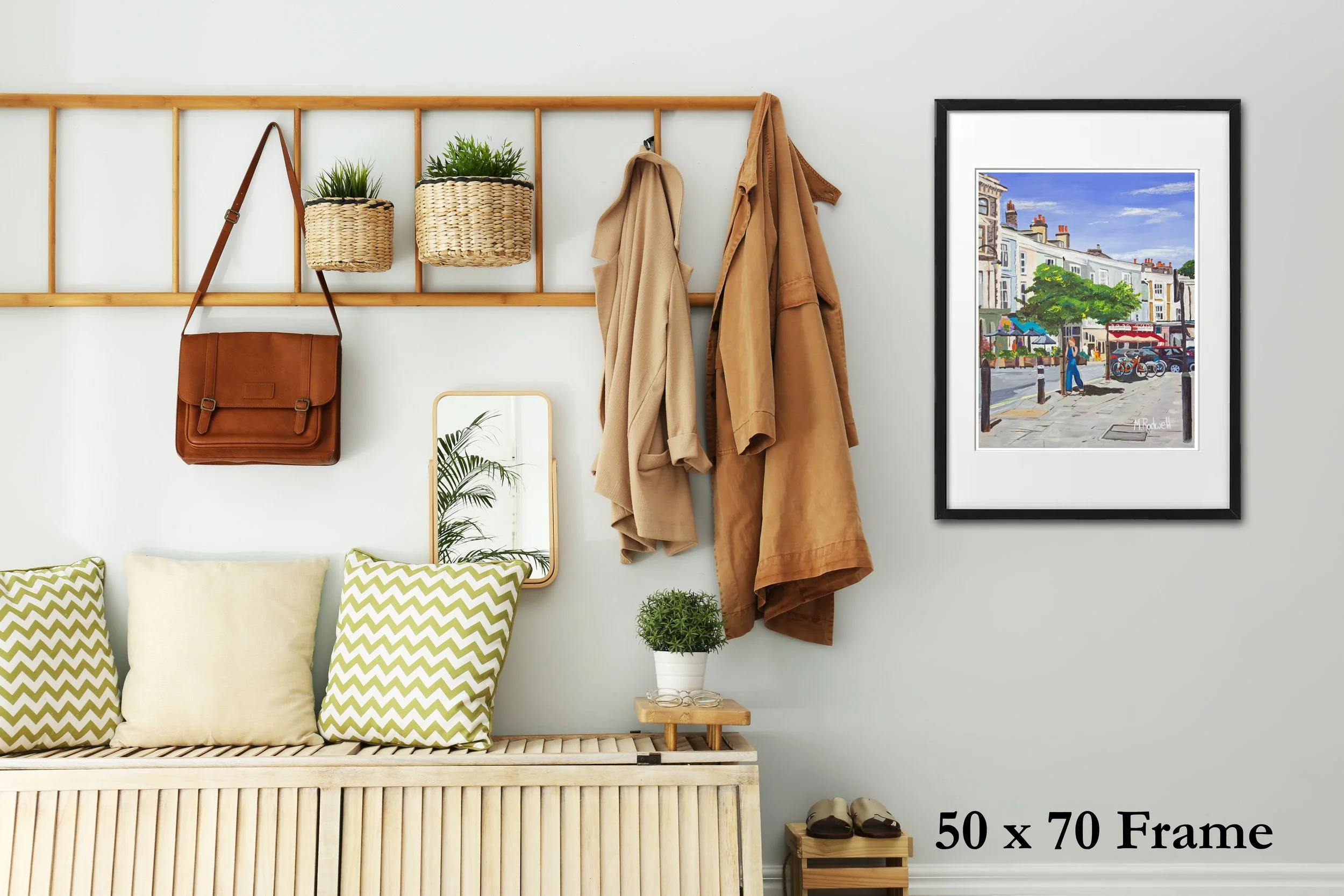 Hallway wallart of Primrose Hill by London Artist M.Rodwell