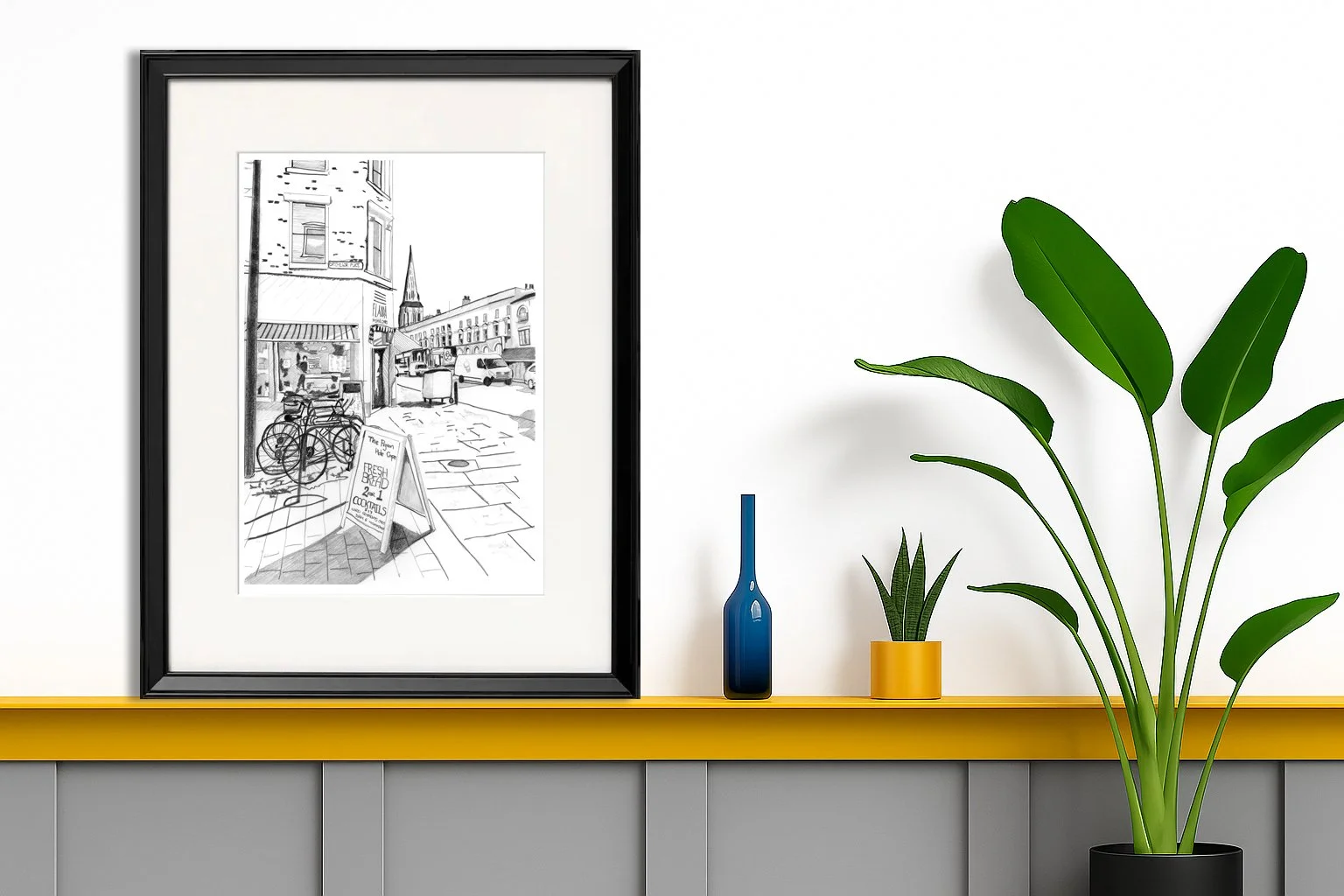 Camberwell Pencil Drawing of Fish and Chip Shop.  London Gifts