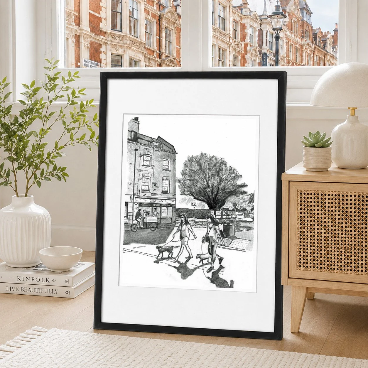 Bermondsey Street Ladies Dog Walking London Print.jpg