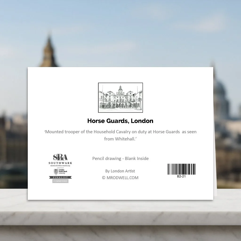 Fun Facts Horse Guards Greeting Card Back Cover