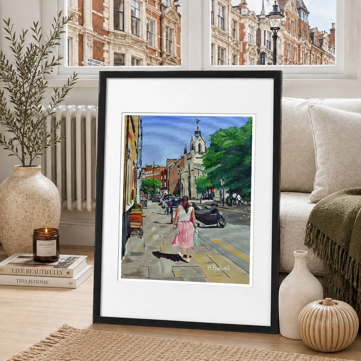 Bermondsey Street, Lady Impressionist Art Illustration Print.jpg