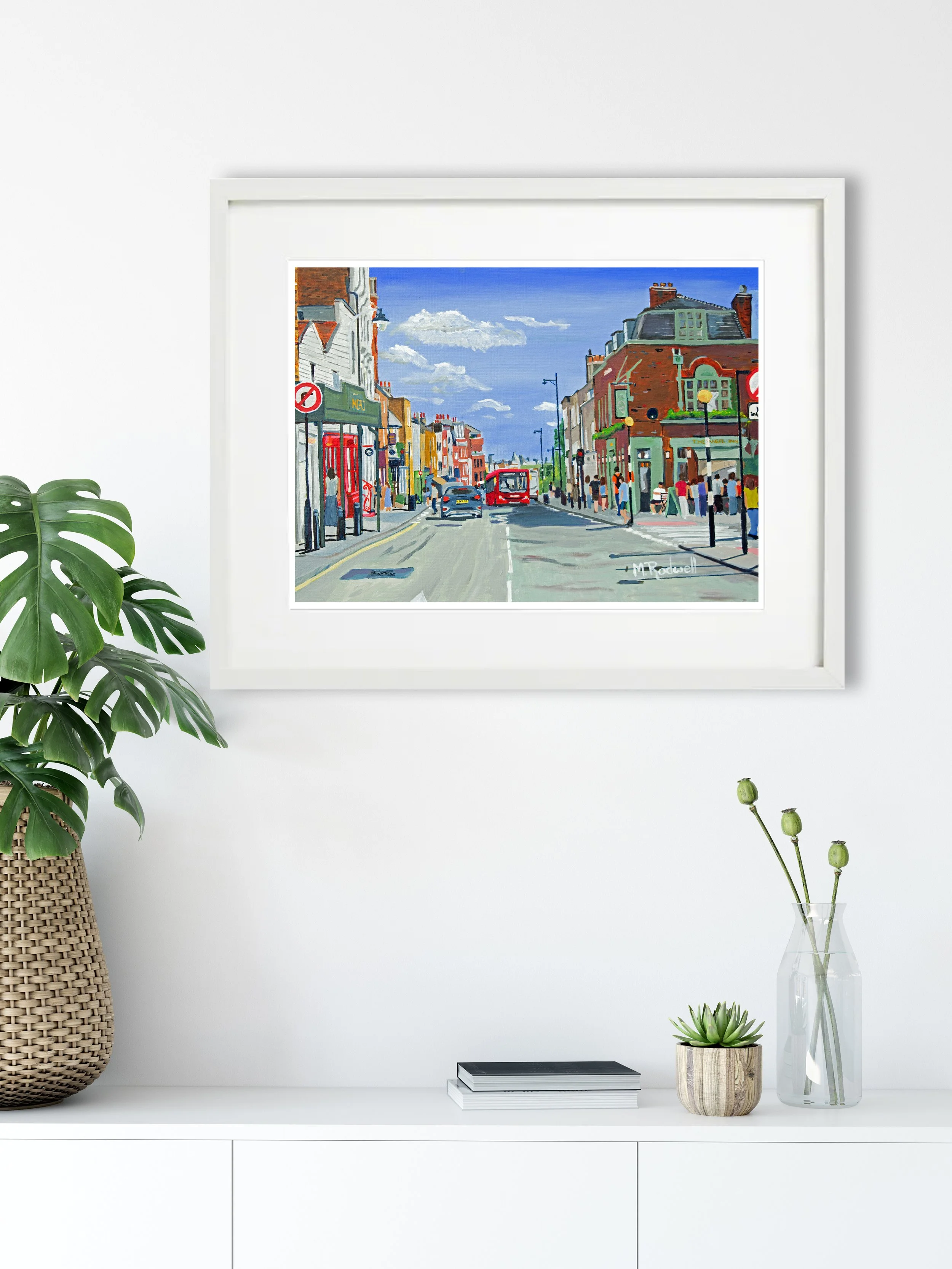 Highgate High Street Street Illustration by London Artist M.Rodwell