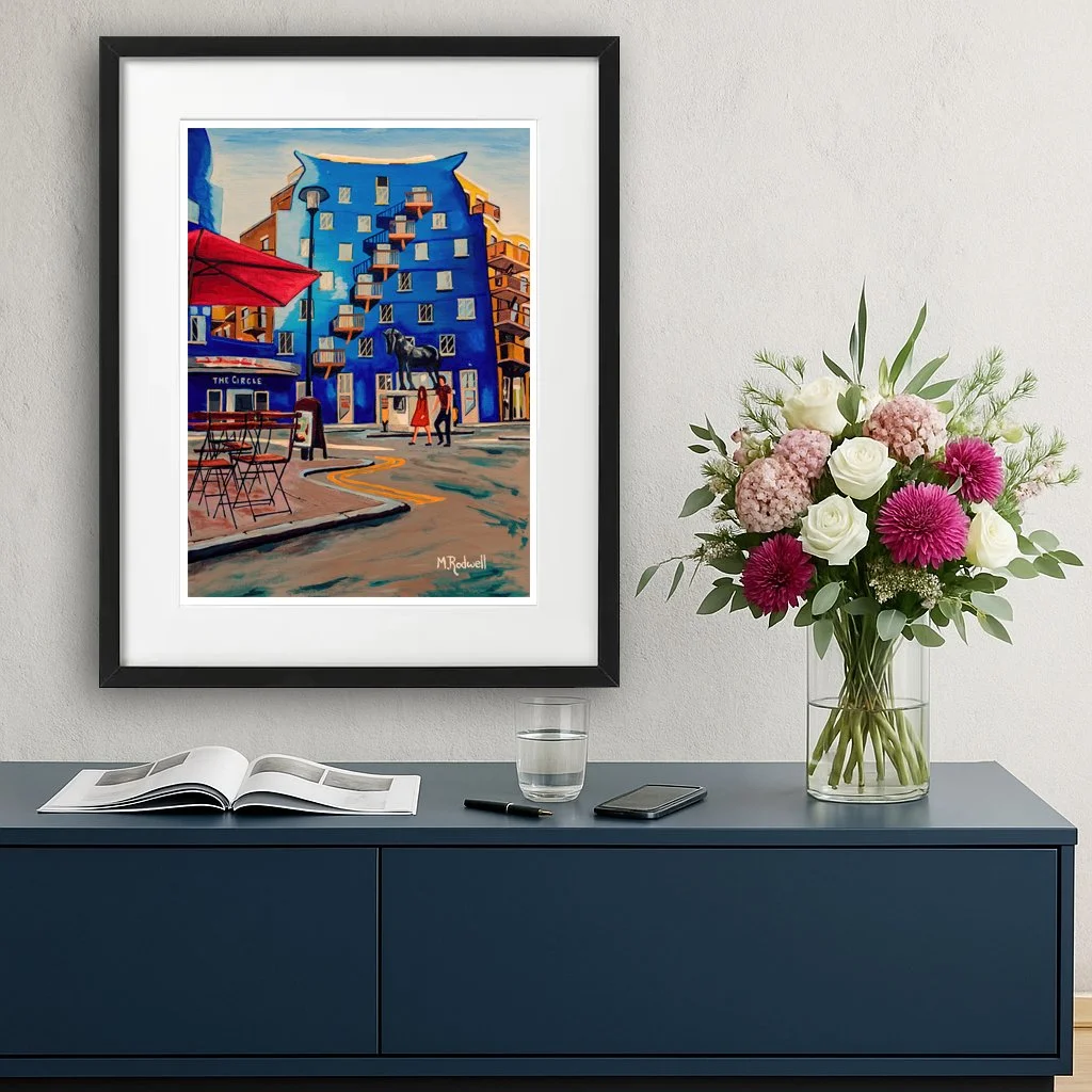 The Circle Bermondsey Street Scene Illustration Frame.  Home interior Ideas