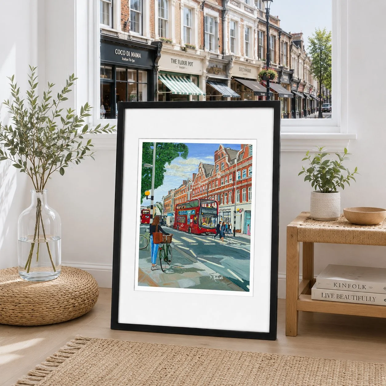 London Gift Idea Painting of Chelsea High Street Framed
