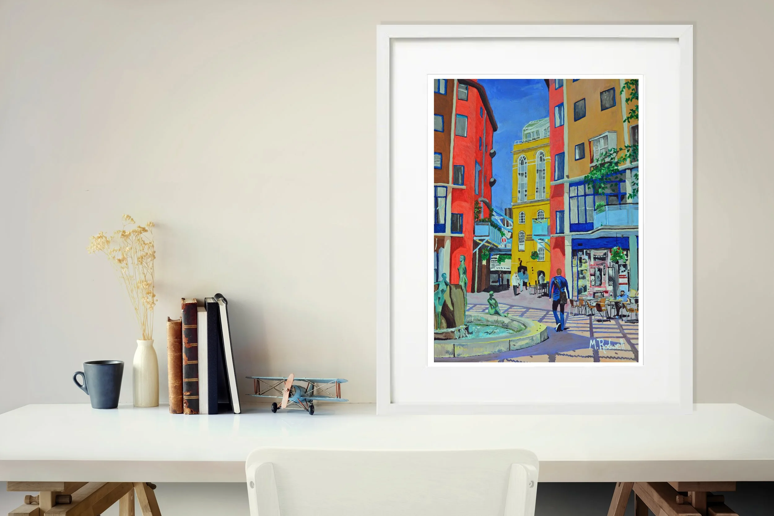 Courage Yard Courtyard Illustration London Print
