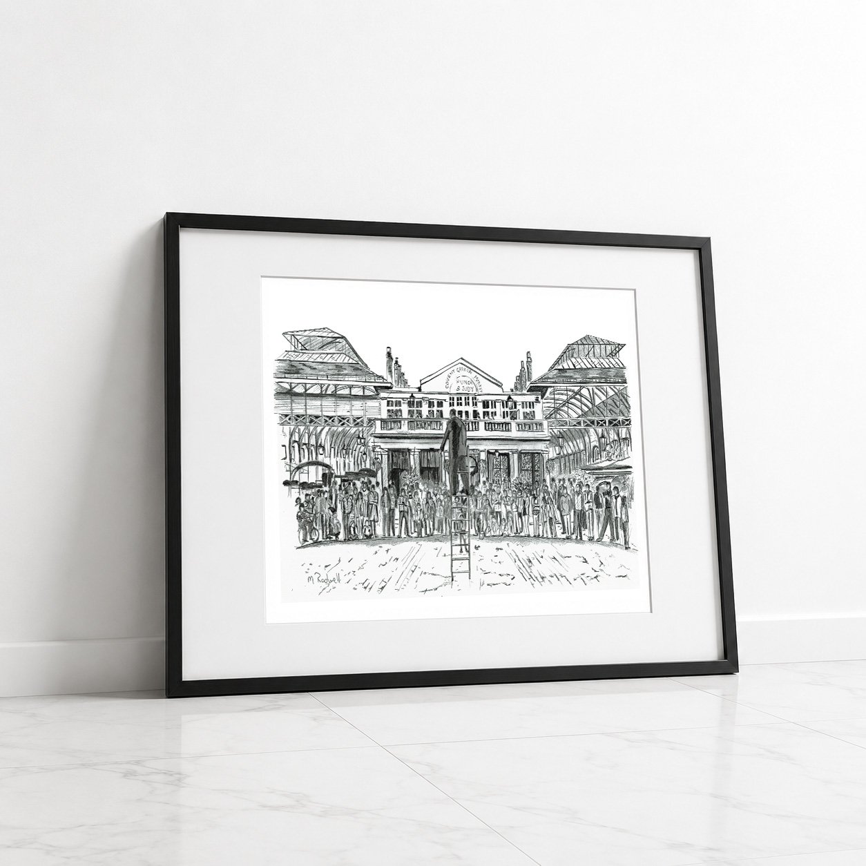 Covent Garden Pencil Print of Performer