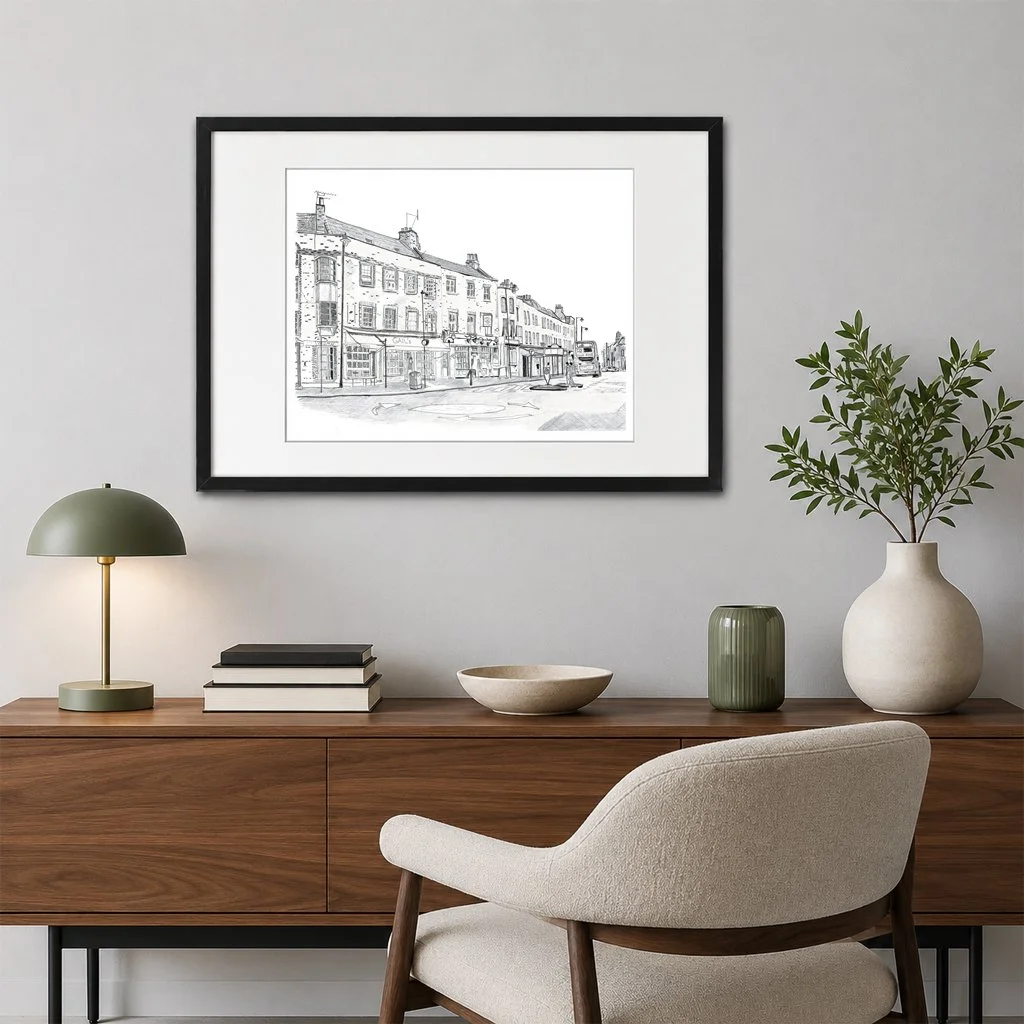 Highgate Hill Pencil Drawing Framed Black.jpg