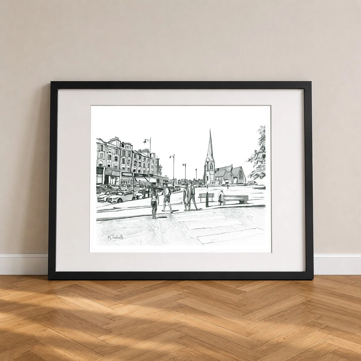 Blackheath Pencil Print Framed White.jpg