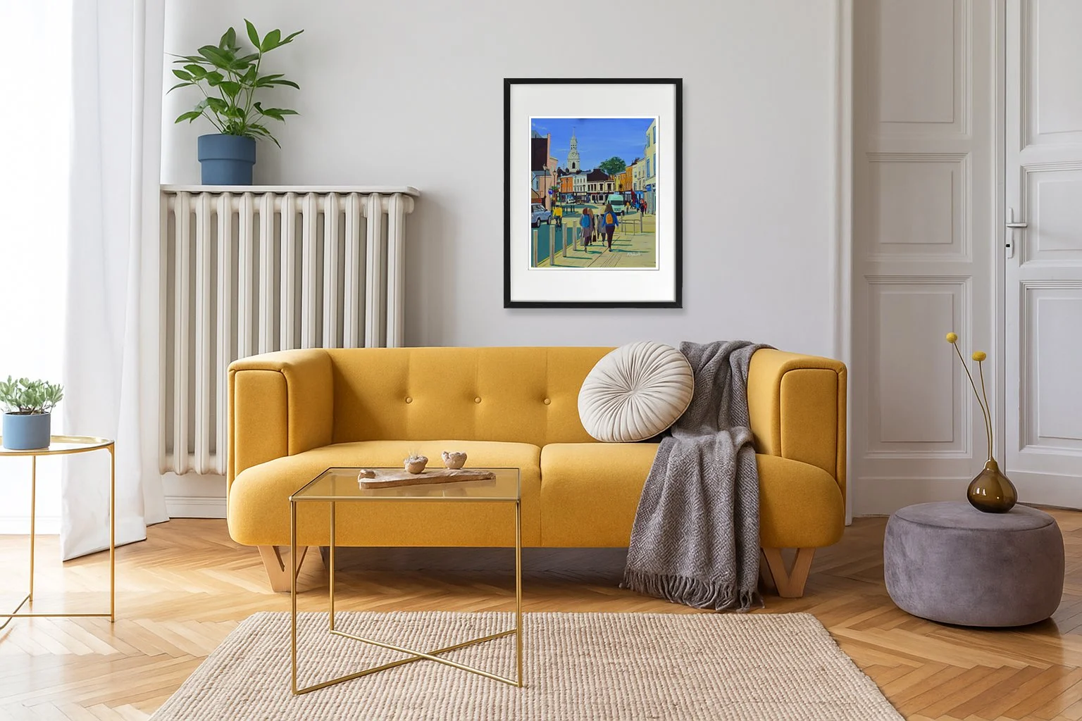 Greenwich Print.  Yellow Themed Room