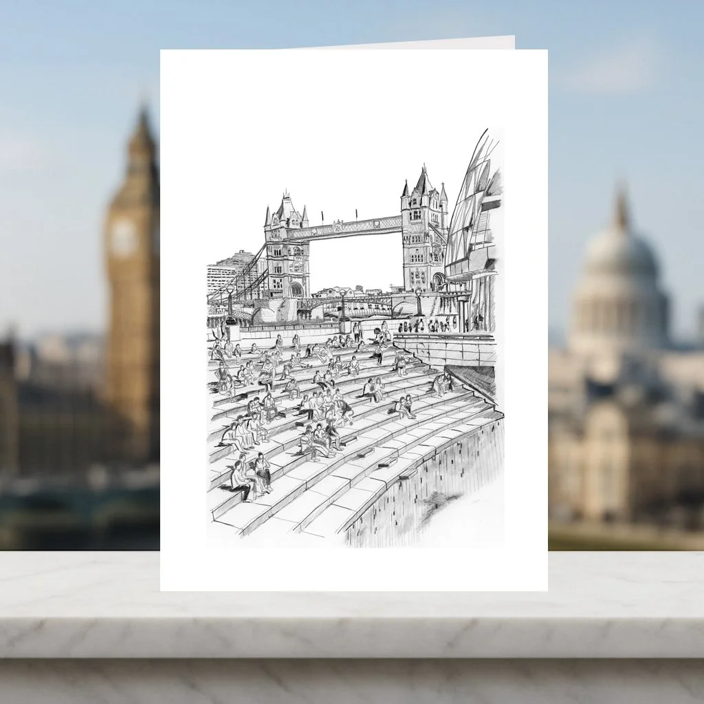 The Scoop, Amphitheatre Tower Bridge London Greeting Card Blank Inside for sale