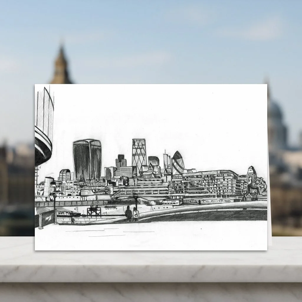 City Hall London Greeting Card.  Fun Facts on Back