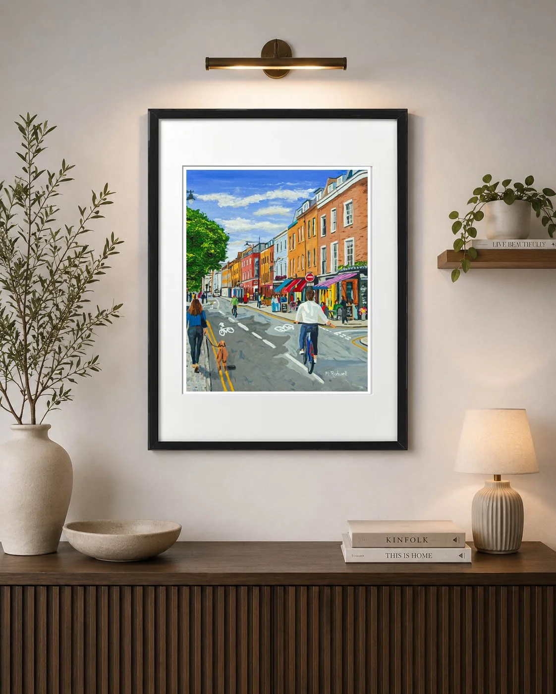 South London acrylic print painted by local artist featuring Bermondsey Street SE1