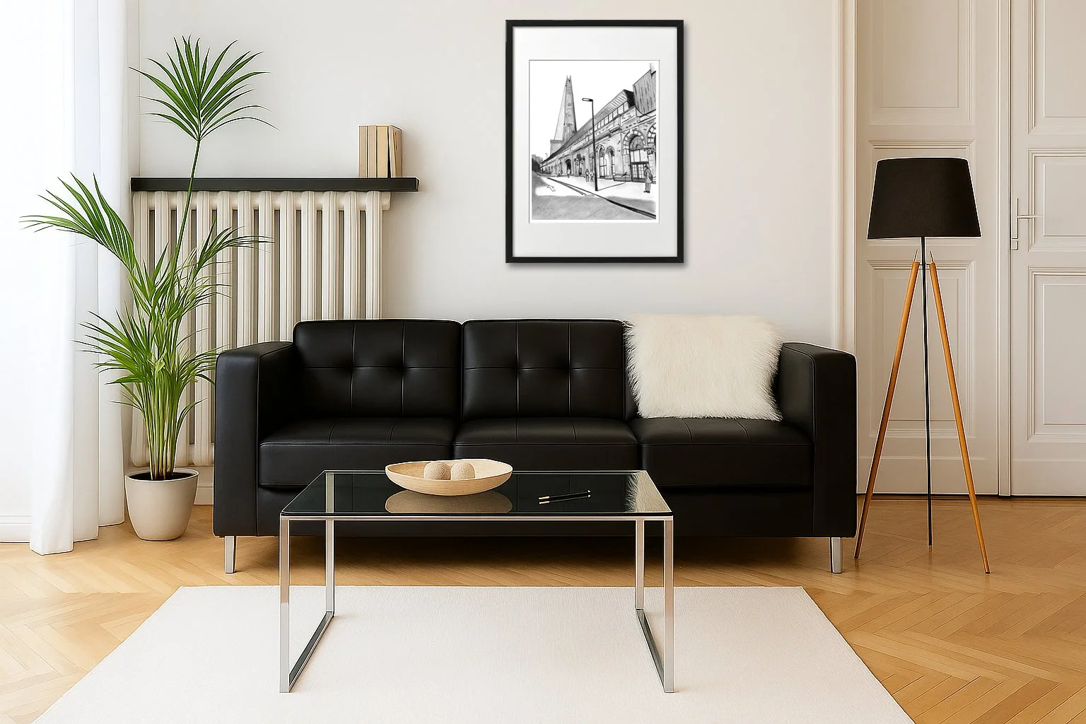 The Shard, Illustration Pencil Drawing Framed.  Home interior ideas