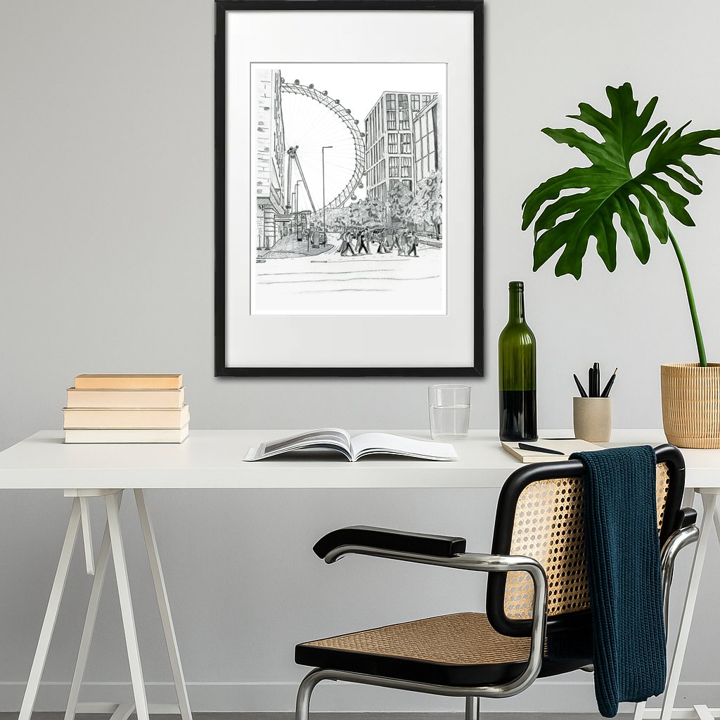 London Eye Black and White Print. Interior Design Ideas for thome