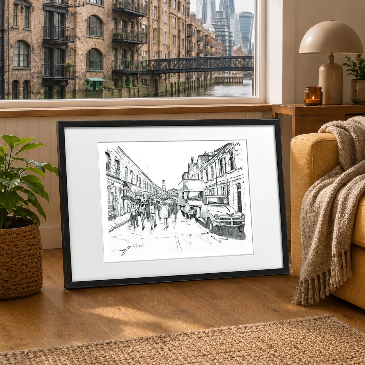 Bethnal Green Street Pencil Print Columbia Road Artwork