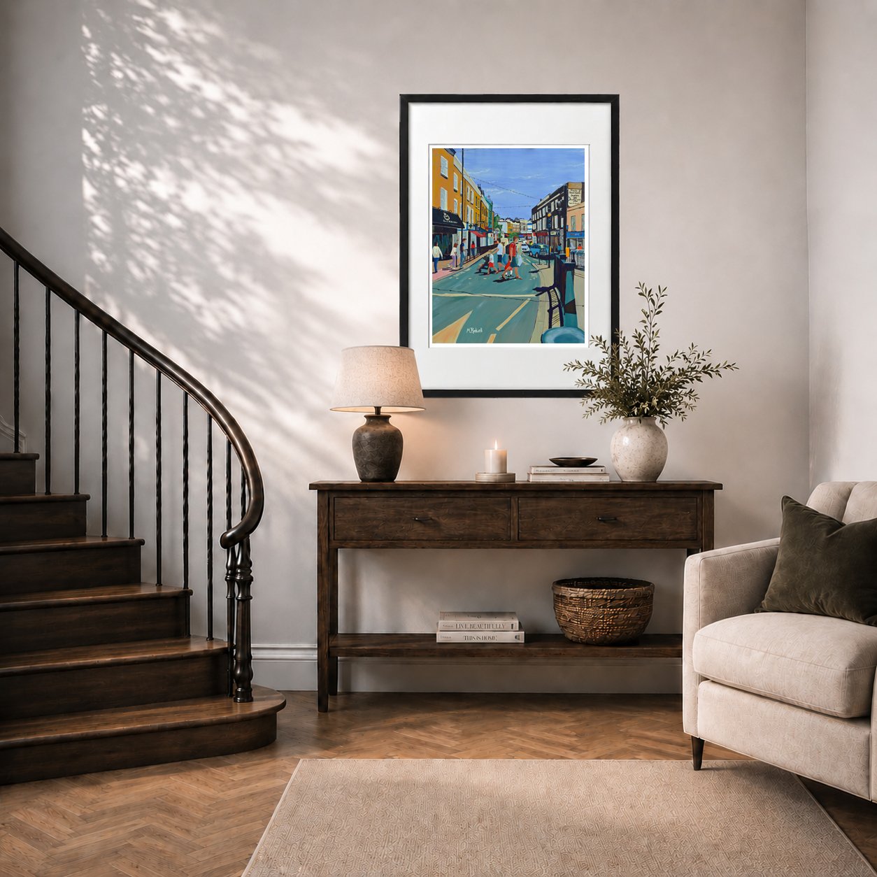 Blackheath Village Illustration Print by Magnus Rodwell Framed