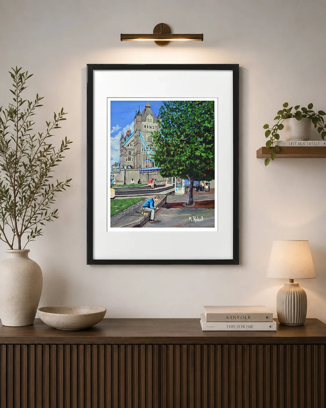 Tower Bridge Loverman Print Street Illustration Black Frame.jpg