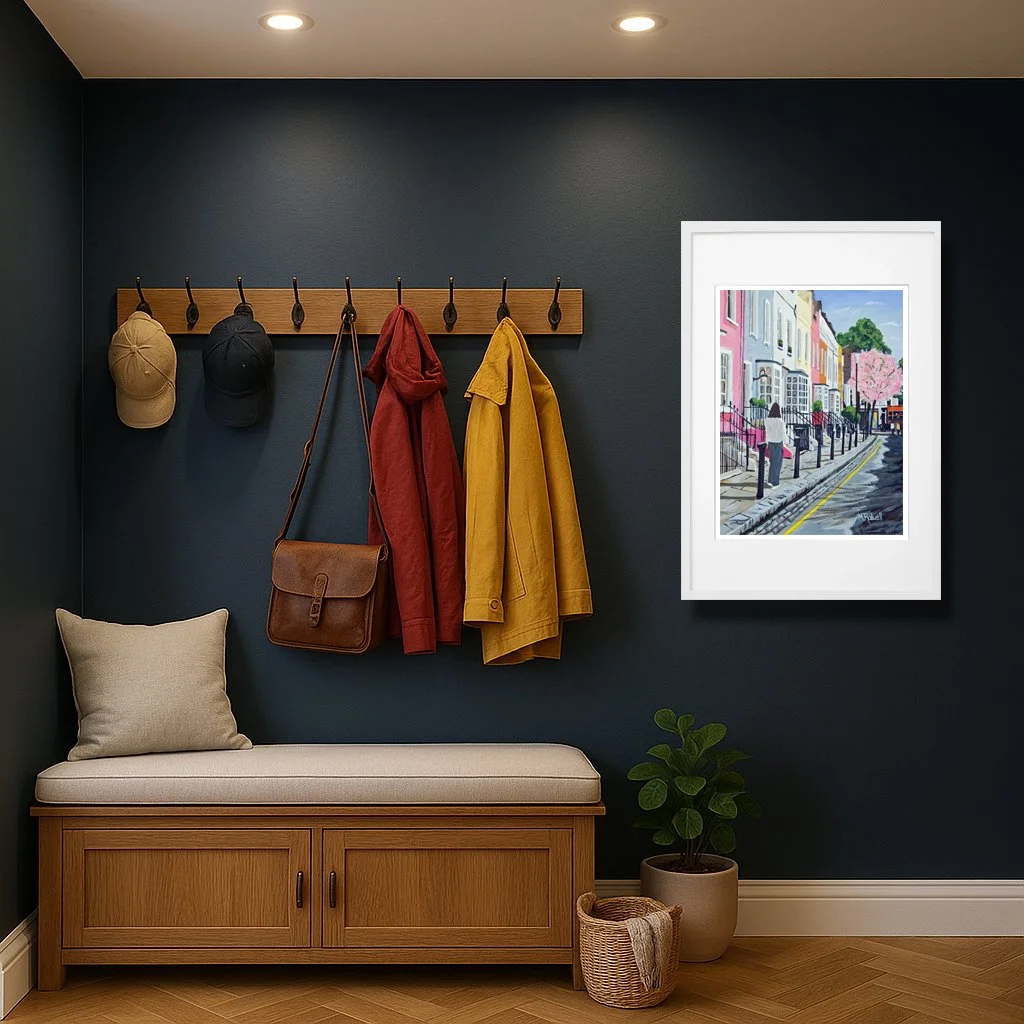 Chelsea Inspired Hallway with Artwork featuring Local Street by M.Rodwell