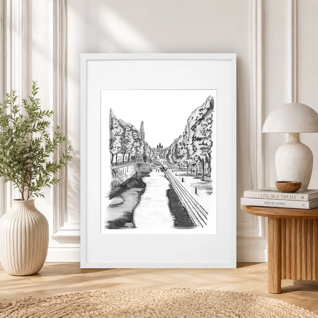 Ornamental Canal Pencil Drawing White Frame.jpg