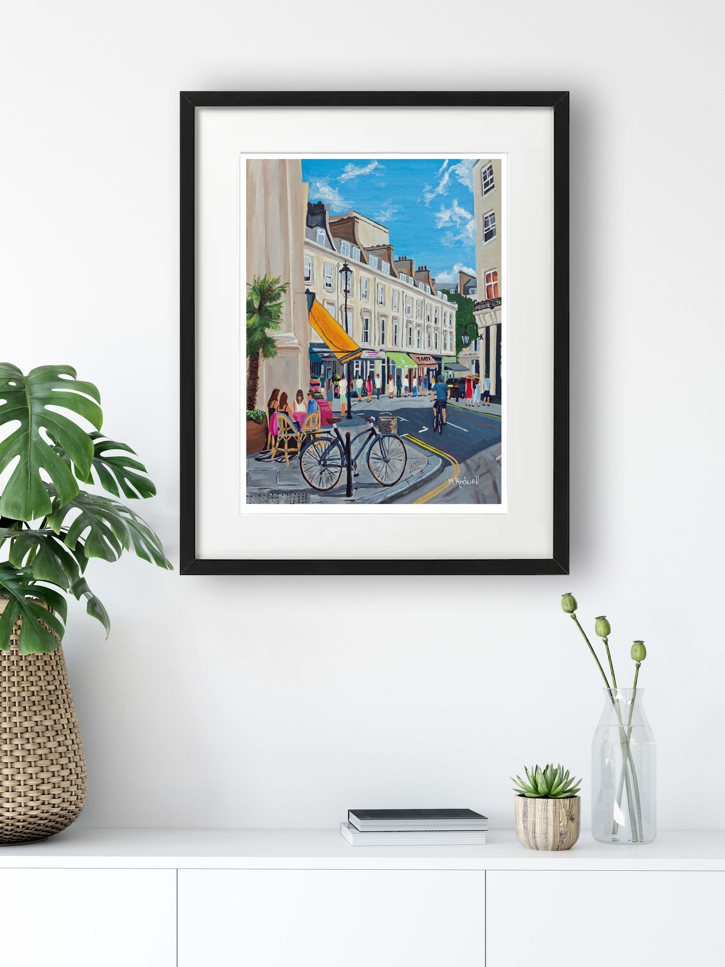 Maida Vale Acrylic Street Scene Painting Vibrant Colours Wall Art