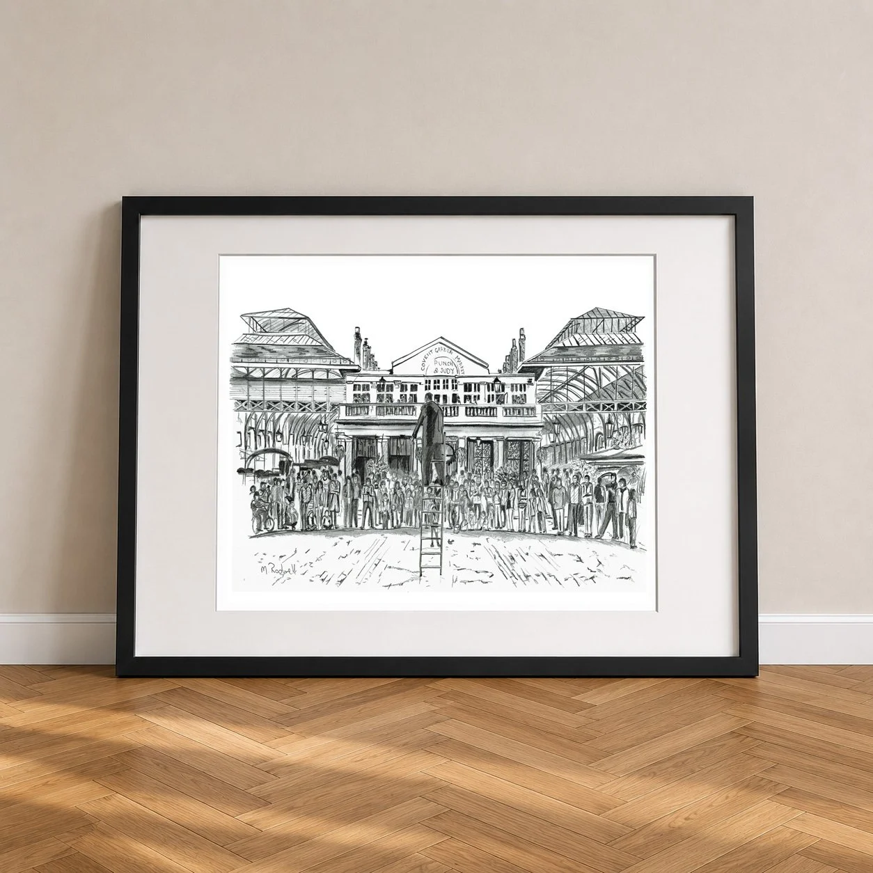 Covent Garden Pencil Print London Black Frame.jpg