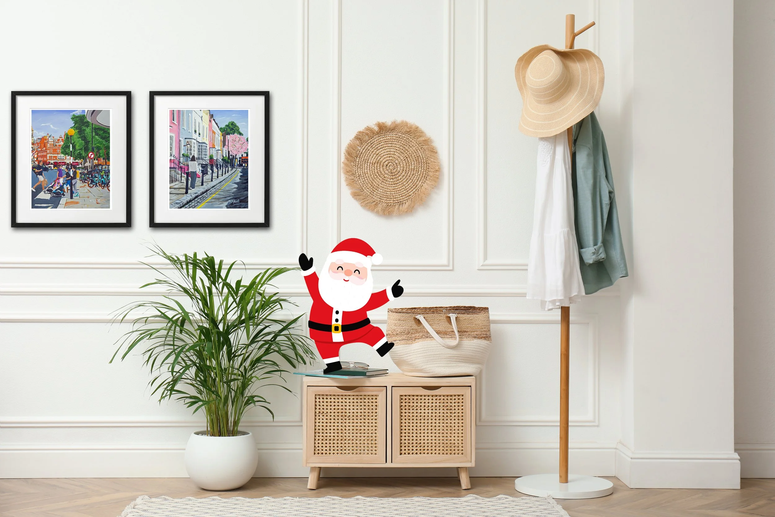 Hallway Coat Rack Christmas 2025 Dancing Santa.jpg